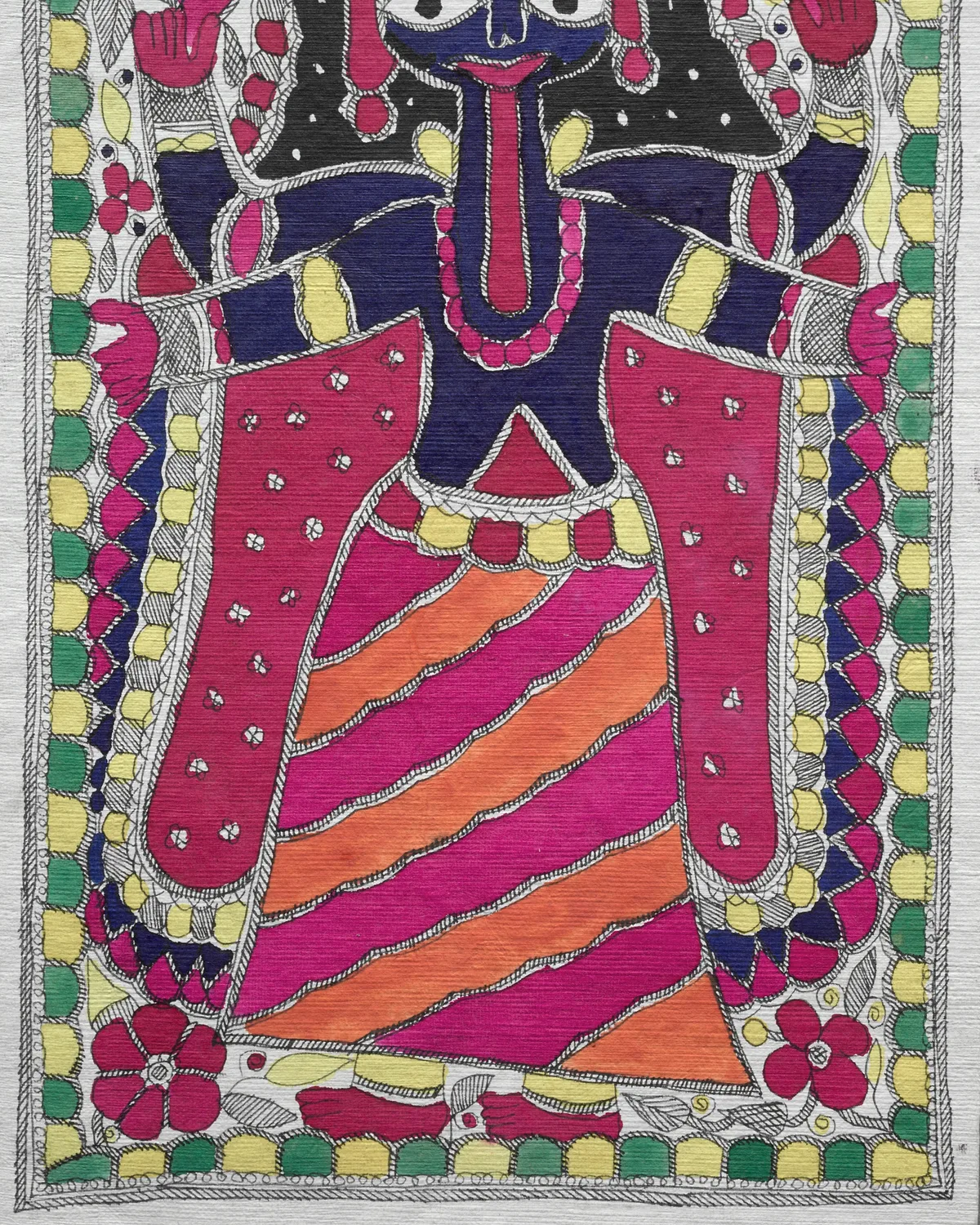 Madhubani painting — Devotional painting (female figure)